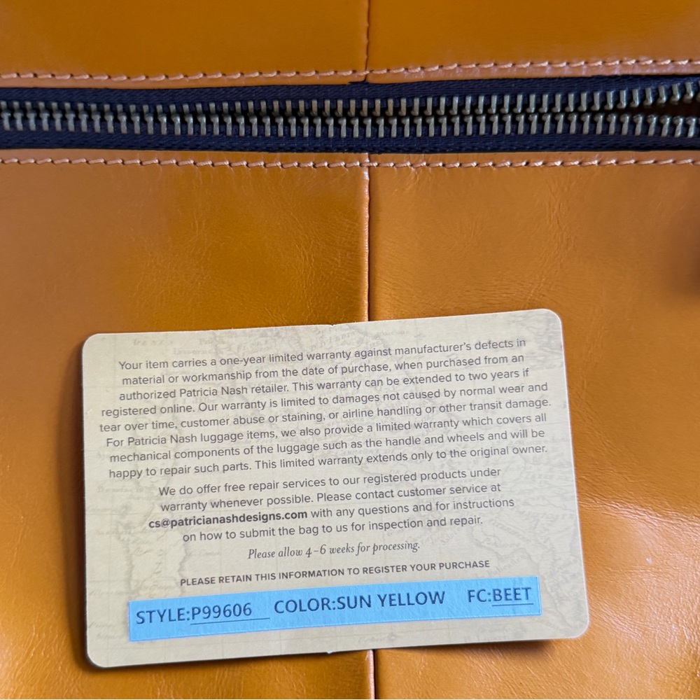 Classic Patricia Nash Mallory Leather Tote Bag w authenticity cards -must have! - Picture 14 of 16